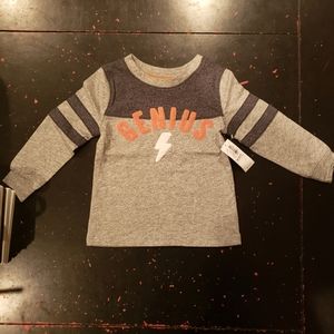 NWT Old Navy "genius" ls gray tshirt